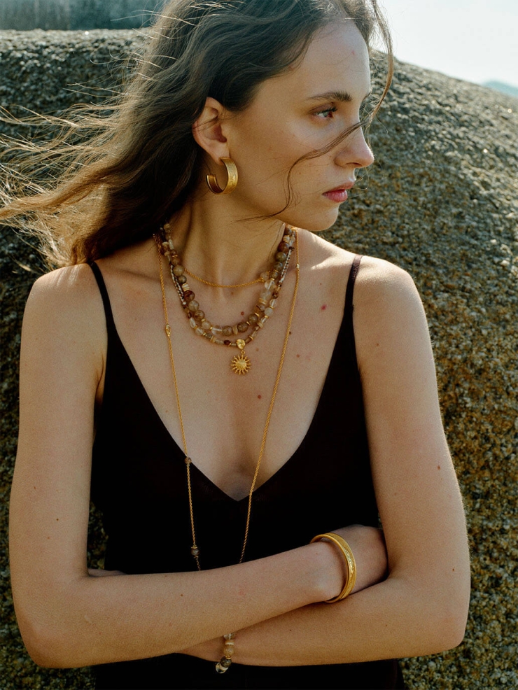 Gold Coral Reef Long Necklace