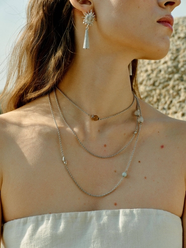 Silver Coral Reef Long Necklace
