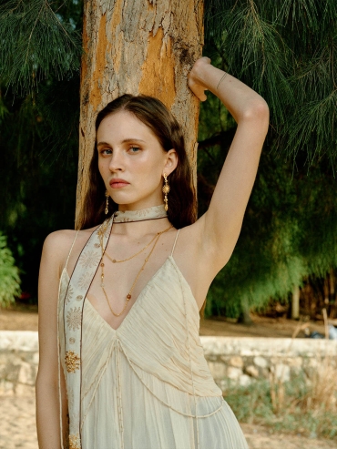 Gold Coral Reef Long Necklace