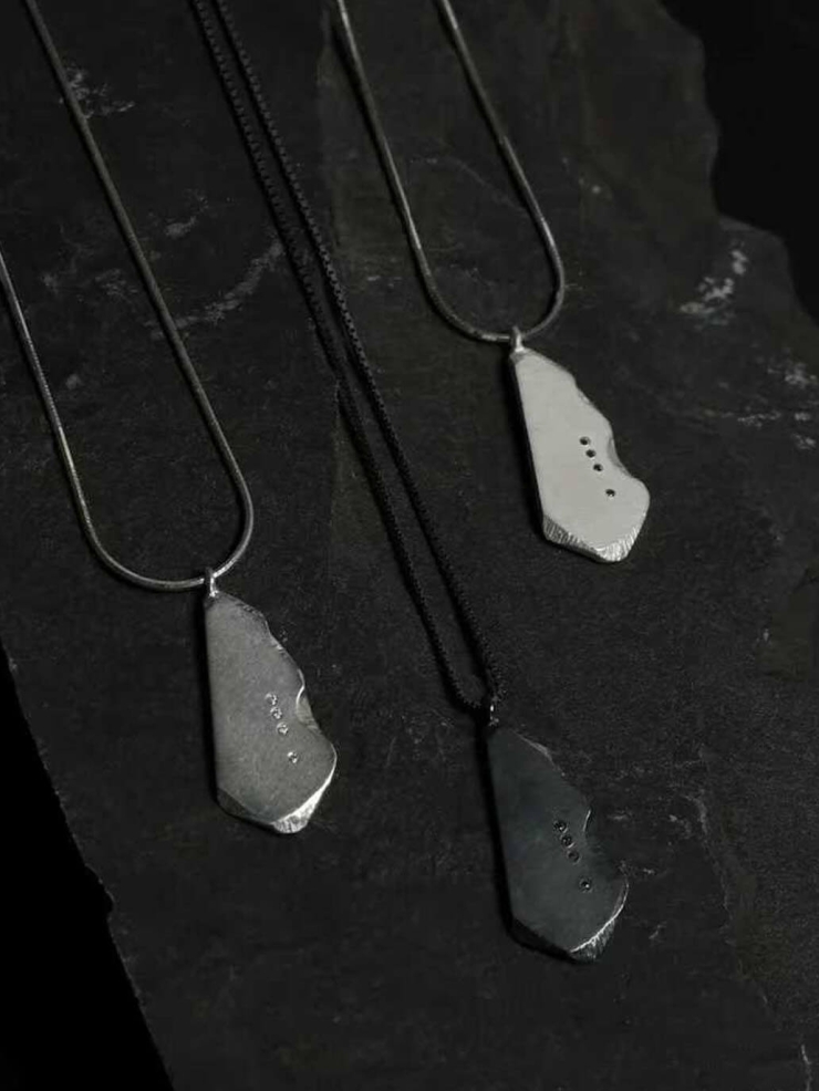 Square Not Square - white silver necklace