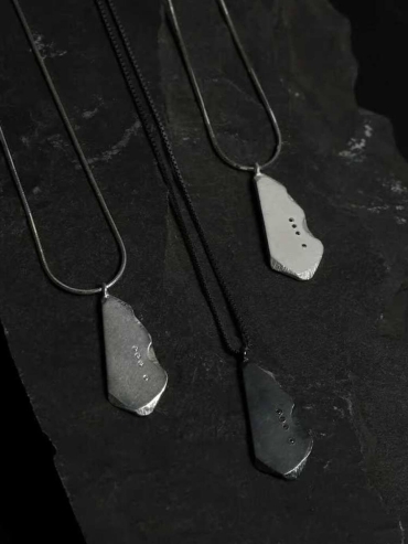 Square Not Square - white silver necklace