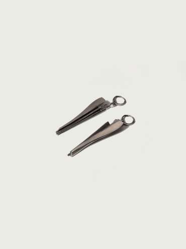 Silver Pleated Earrings