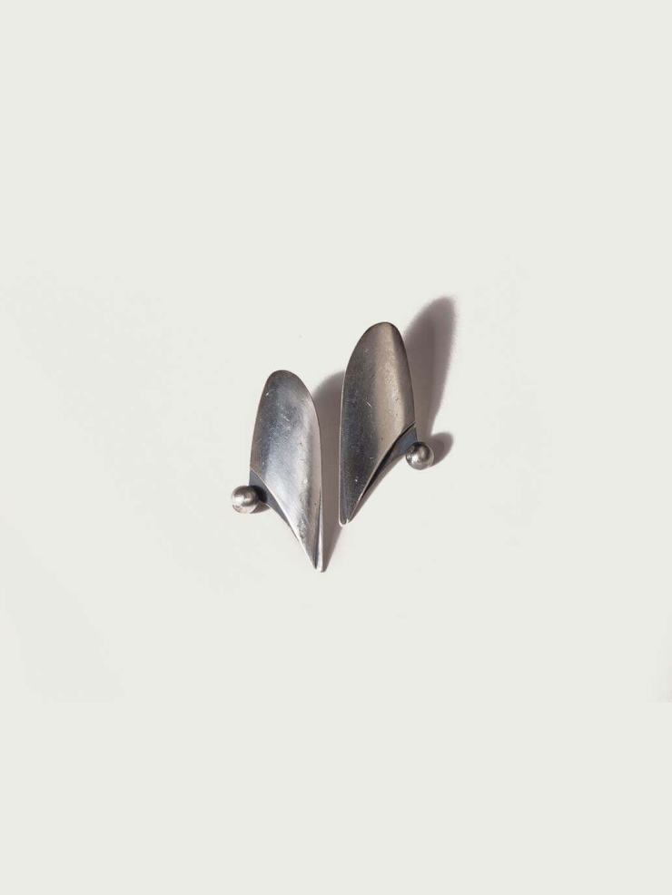Silver Sharp Curved Earrings