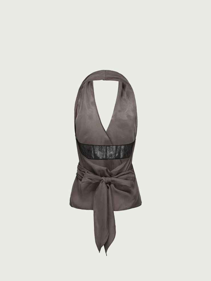 Dusty Purple Cross-Strap Halter Top