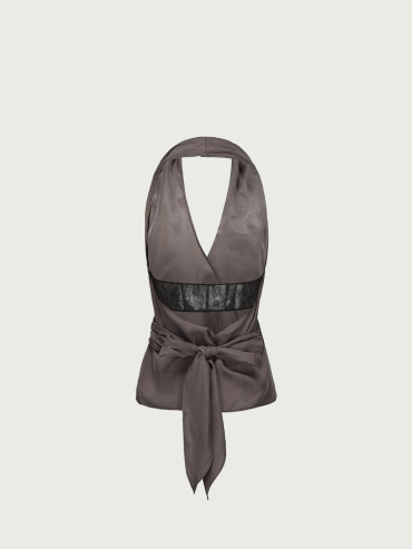 Dusty Purple Cross-Strap Halter Top