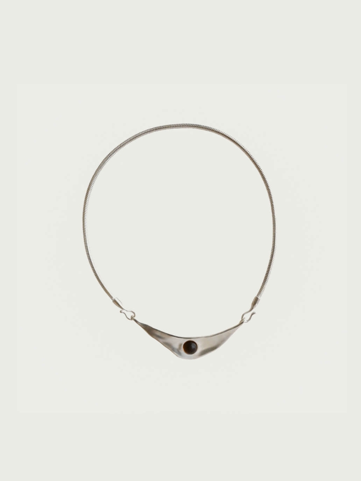 Silver Orbit Curve Necklace