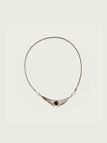 Silver Orbit Curve Necklace