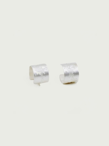 Silver Brushed Texture Earrings