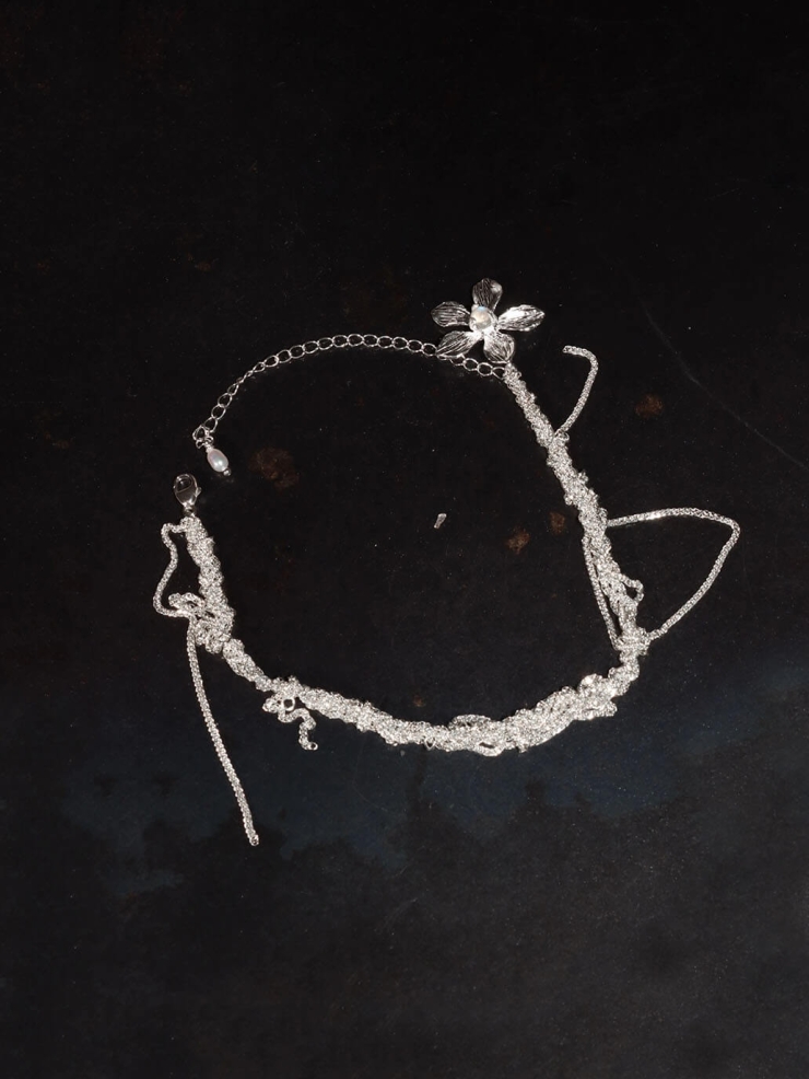 Silver Five-Leaf Clover Bracelet