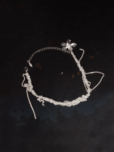 Silver Five-Leaf Clover Bracelet