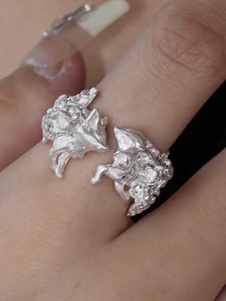Silver Fox in Bloom Ring