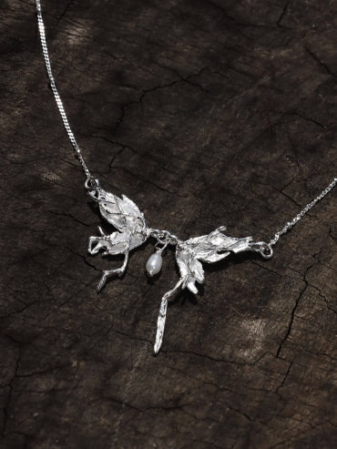 Silver Half-Butterfly Necklace
