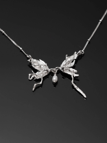 Silver Half-Butterfly Necklace