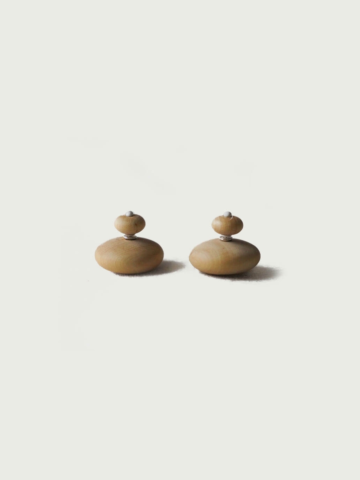 Wayfarer’s  Fruit Small  Boxwood Sterling  Silver Earrings