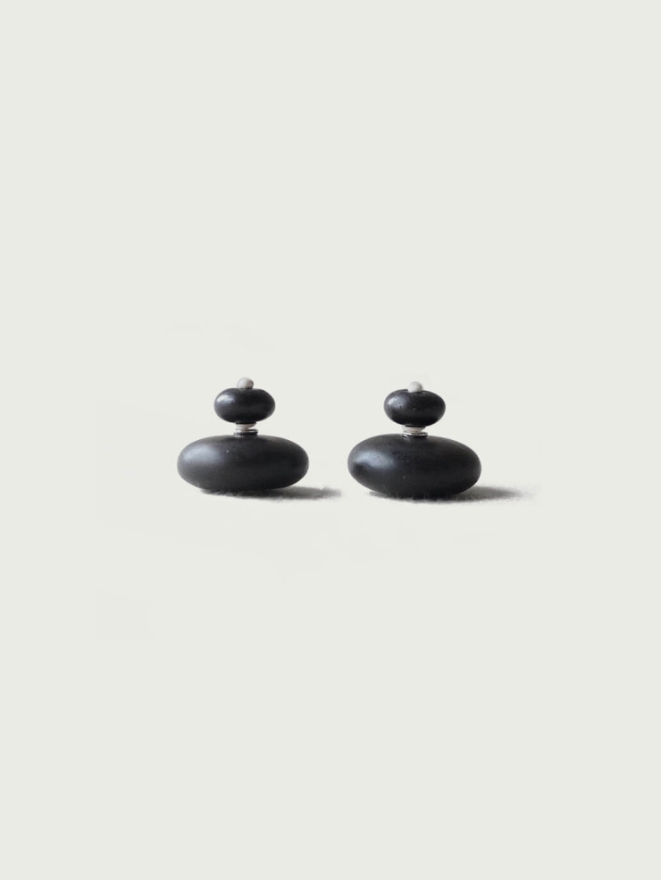 Wayfarer’s Fruit, Small Ebony Sterling Silver Earrings