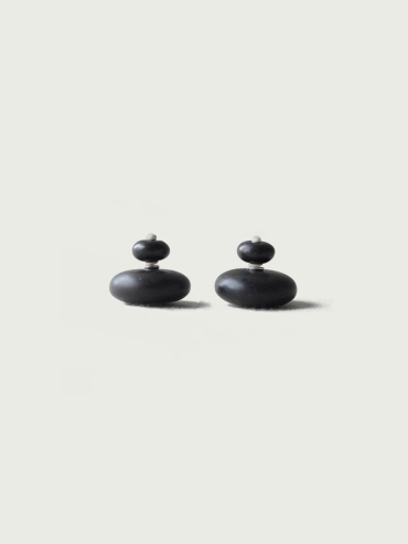 Wayfarer’s Fruit, Small Ebony Sterling Silver Earrings