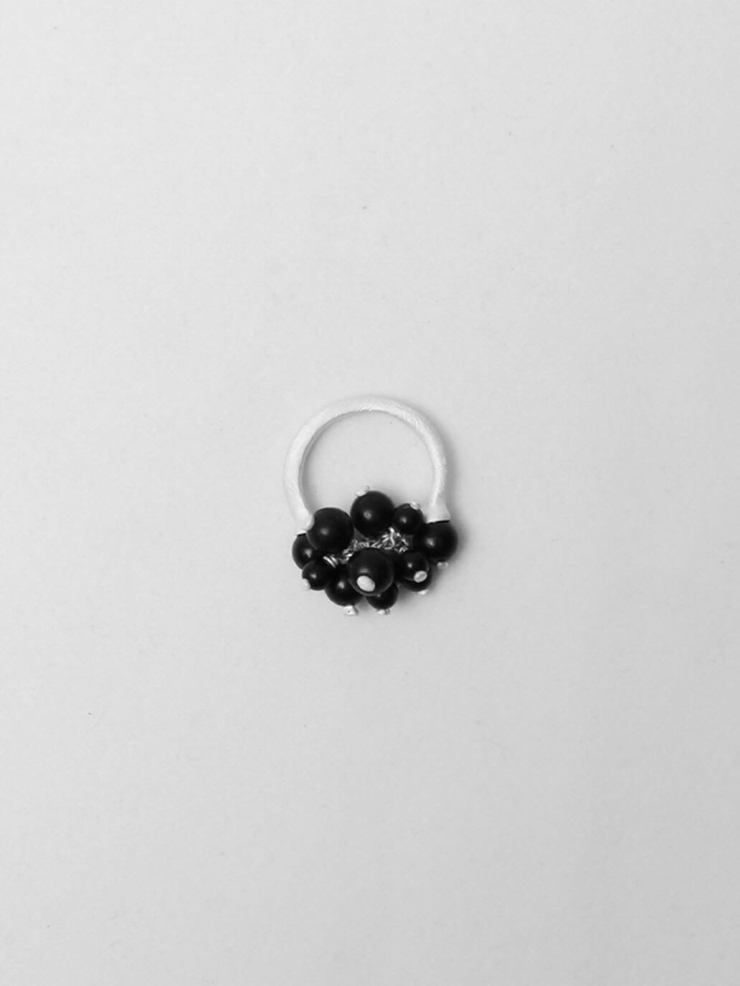 Tuft Ebony  and Sterling  Silver  Ring
