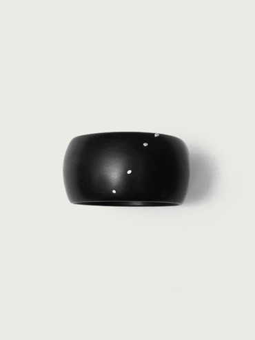 Ju Ebony  and  Silver Bangle(Large-L)