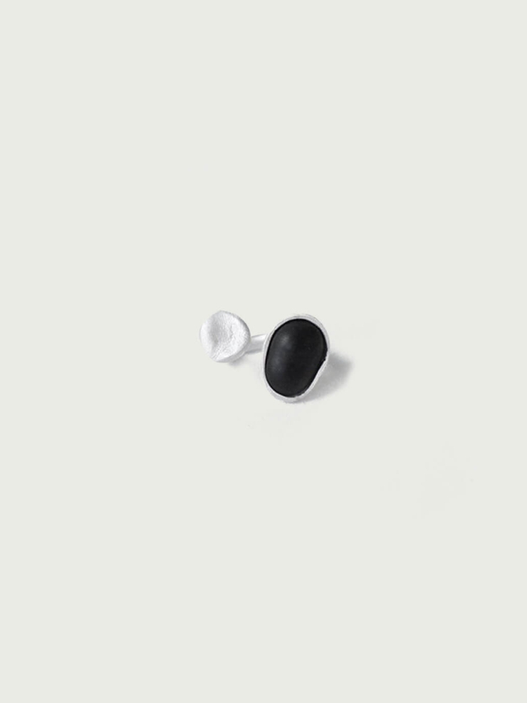 Ripple Open Ring in Ebony Wood