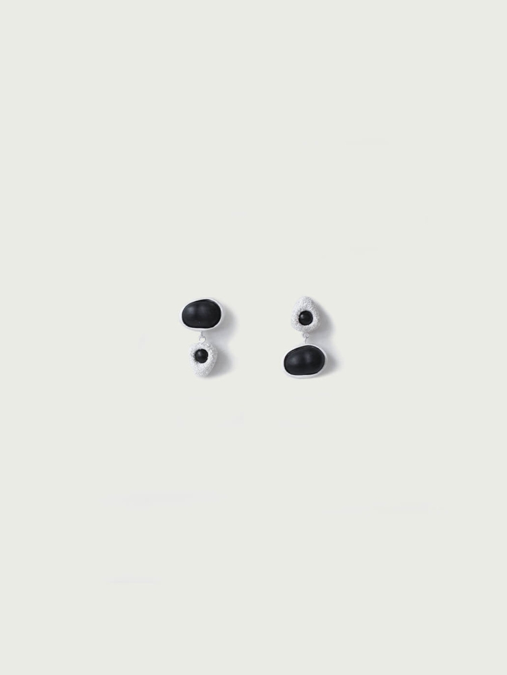 Pip Mismatch  Earrings  in Ebony  Wood