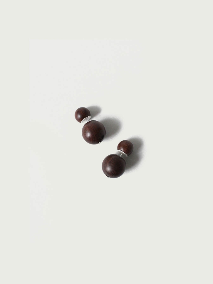 Compounded Large  Orb  Earrings in  Zebra  Wood