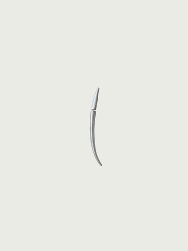 Long Silver Arc Sprout Earring-Single