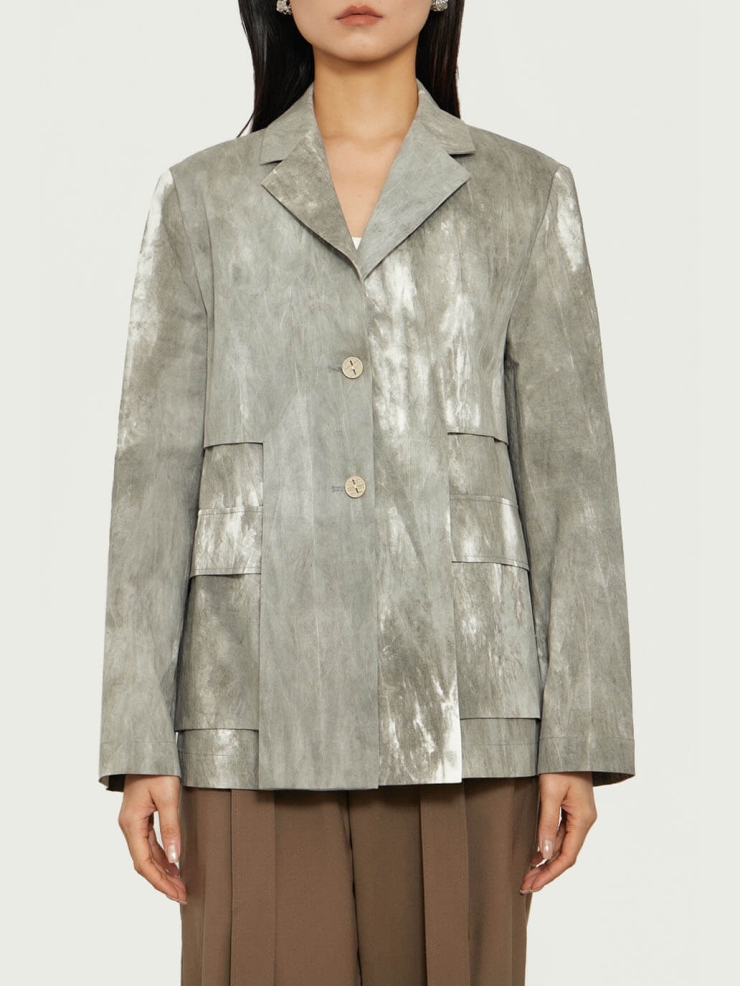 Grey Tie-dye Blazer