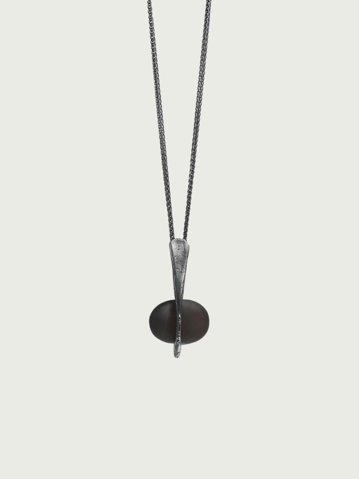 Black Hollow Orb Long Necklace