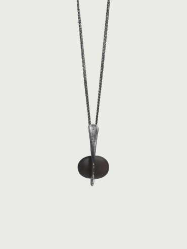 Black Hollow Orb Long Necklace