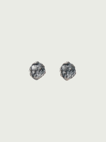 Black silver texture earrings