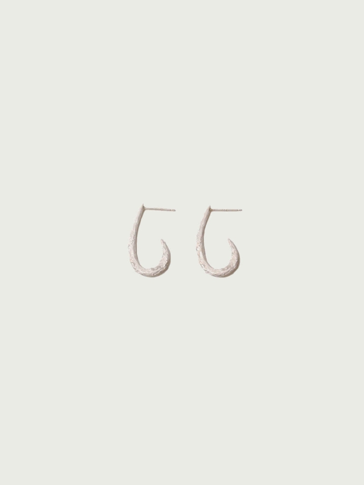 White silver hook earrings
