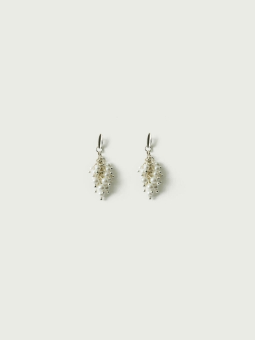 Silver Plum Berry Pearl Earrings