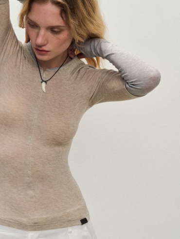 Grey Patchwork Tops
