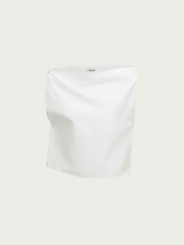 White Off-Shoulder Drop-Sleeve Top