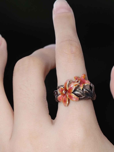 Little Red Flower Ring