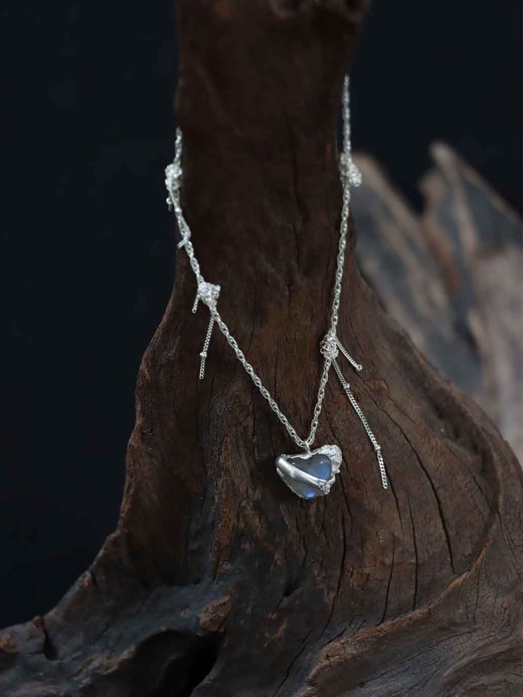 Mini Blue Heart Necklace