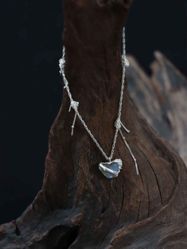 Mini Blue Heart Necklace