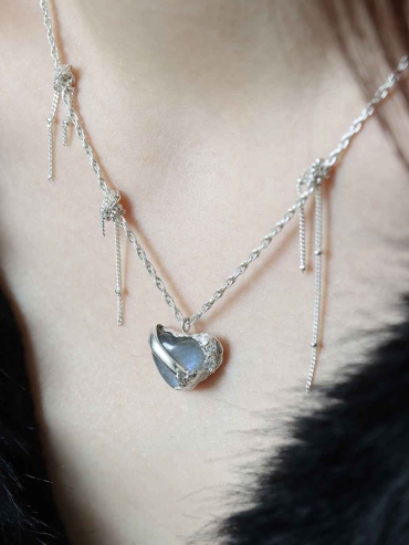 Mini Blue Heart Necklace