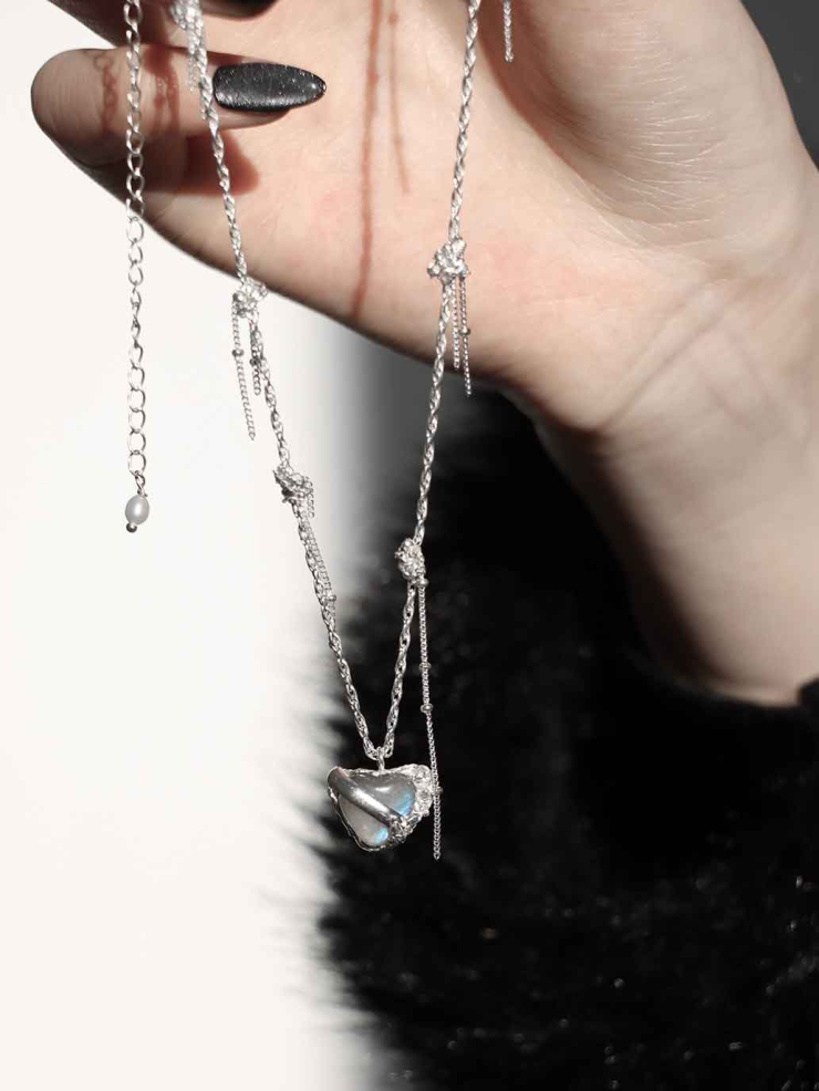 Mini Blue Heart Necklace