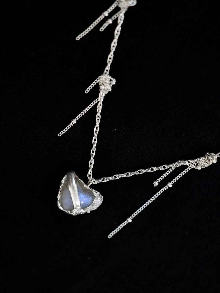 Mini Blue Heart Necklace