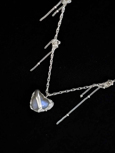 Mini Blue Heart Necklace