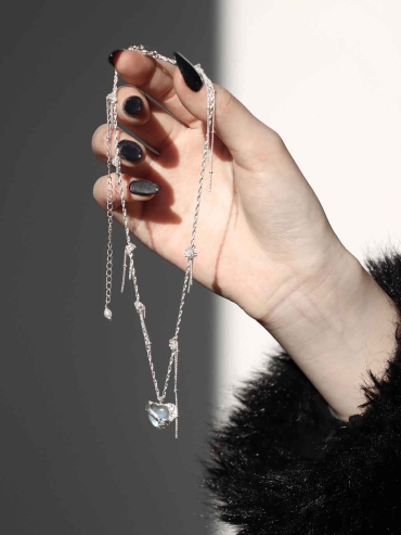 Mini Blue Heart Necklace