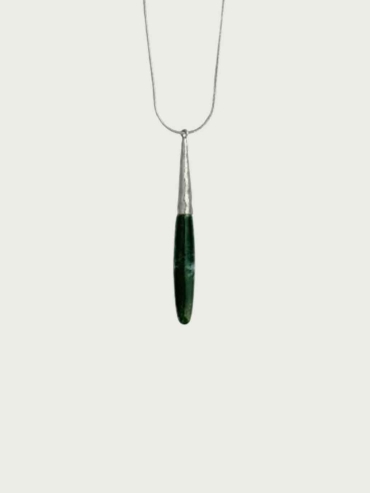 Silver Heirloom Necklace with Moss Agate
