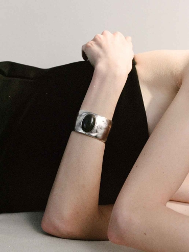Silver Raw 70s Cuff