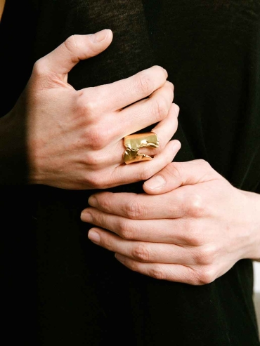 Gold Bark Ring