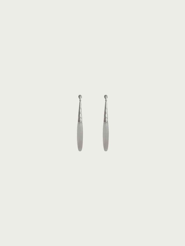 Silver Heirloom Earrings with Grey Agate