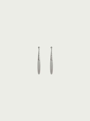 Silver Heirloom Earrings with Grey Agate