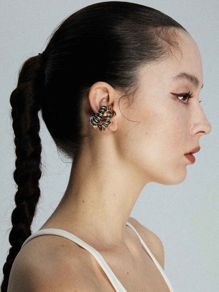 Silver Vintage Coil Ear Clips