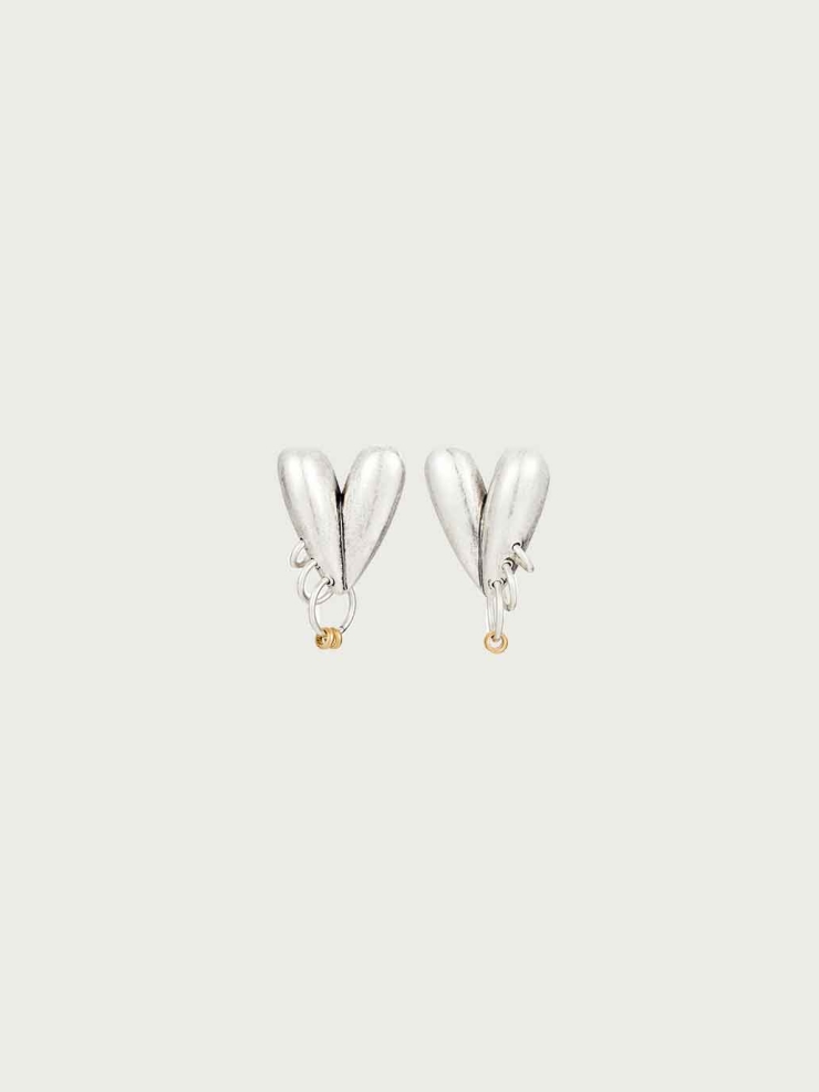 Vintage Silver Heart Nail Earrings