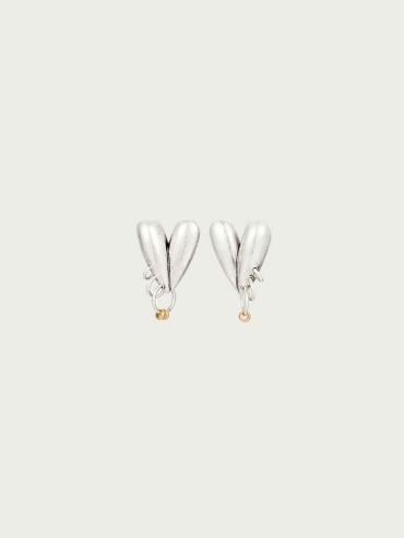 Vintage Silver Heart Nail Earrings
